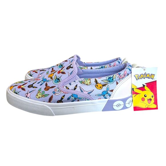Pokemon Pikachu Slip-On Canvas Casual Sneakers Twin Gore Big Girl Size 4 - Picture 3 of 7